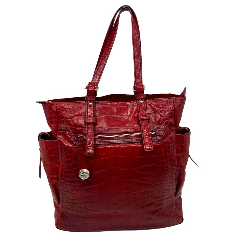 Francesco Biasia Red Embossed Shoulder Bag